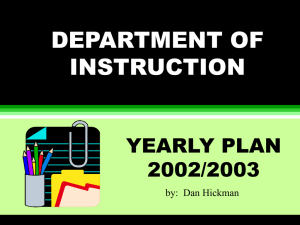 DEPARTMENT OF INSTRUCTION YEARLY PLAN 2002/2003