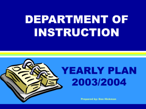 DEPARTMENT OF INSTRUCTION YEARLY PLAN 2003/2004