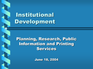 Institutional Development Planning, Research, Public Information and Printing