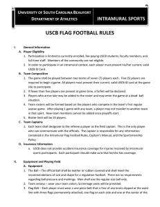 USCB FLAG FOOTBALL RULES  INTRAMURAL SPORTS U