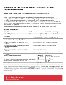Application for Iowa State University Extension and Outreach County Employment