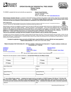 OPERATION RELEAF RESIDENTIAL TREE ORDER Greene County Fall 2014