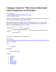Changes related to &#34;File:Team Understand Litter Proposal as of 10-26.doc&#34;
