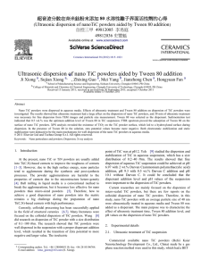 Ultrasonic dispersion of nano TiC powders aided by Tween 80... * 80 Ultrasonic dispersion of nanoTiC powders aided by Tween 80 addition