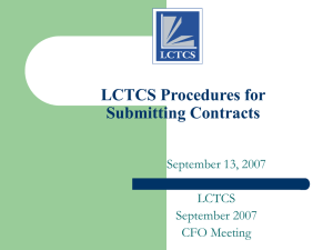 LCTCS Procedures for Submitting Contracts September 13, 2007 LCTCS