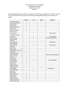 The University of Texas at Arlington Undergraduate Assembly September 29, 2015 Minutes