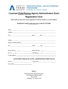 Licensed Child-Placing Agency Administrators Exam Registration Form