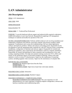 LAN Administrator Job Description