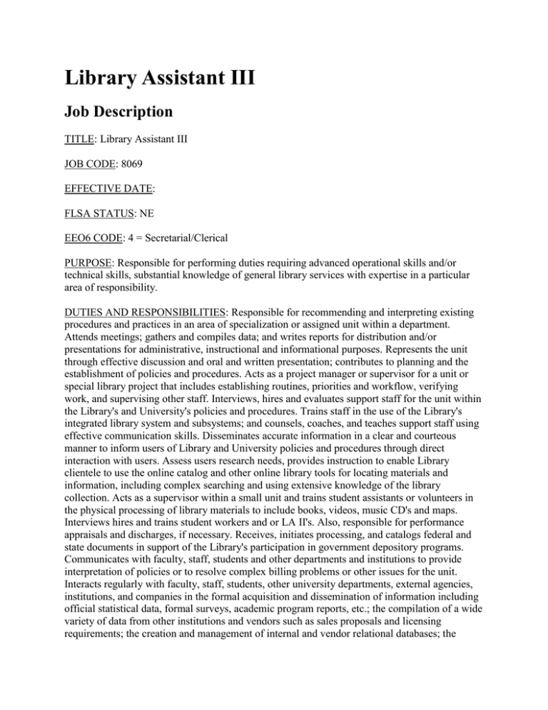 library-assistant-iii-job-description