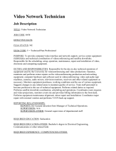 Video Network Technician Job Description