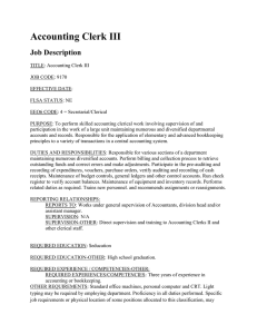 Accounting Clerk III Job Description