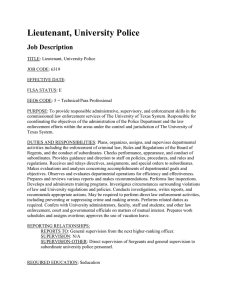 Lieutenant, University Police Job Description