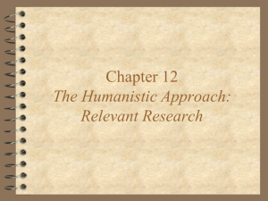 Chapter 12 The Humanistic Approach: Relevant Research