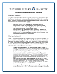 Guide for Students on Academic Probation