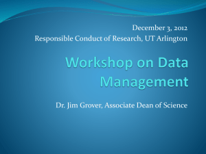 December 3, 2012 Responsible Conduct of Research, UT Arlington