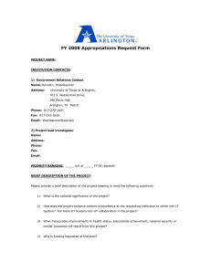 FY 2008 Appropriations Request Form