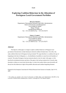 Exploring Coalition Behaviour in the Allocation of Portuguese Local Government Portfolios Draft