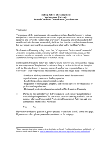 Kellogg School of Management Northwestern University Annual Conflict of Commitment Questionnaire