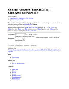 Changes related to &#34;File:CHEM1211 Spring2010 Overview.doc&#34;