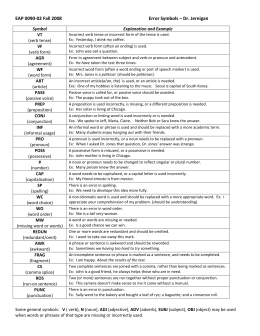 Correction Abbreviations