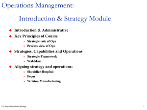 Operations Management: Introduction &amp; Strategy Module