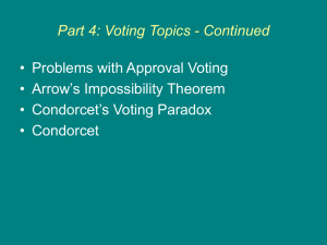 Part 4: Voting Topics - Continued • Problems with Approval Voting