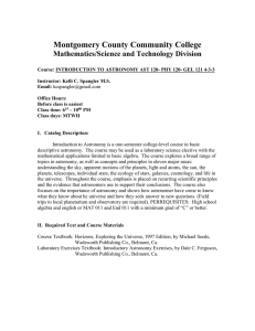 Montgomery County Community College Mathematics/Science and Technology Division