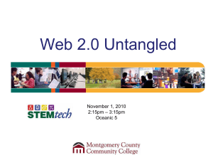 Web 2.0 Untangled November 1, 2010 – 3:15pm 2:15pm