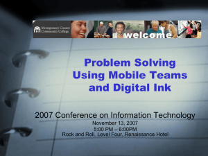 Problem Solving Using Mobile Teams and Digital Ink 2007 Conference on Information Technology