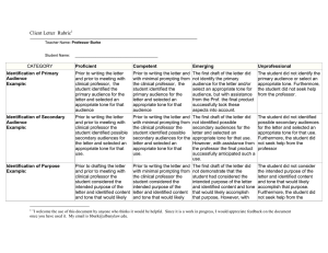 Client Letter  Rubric