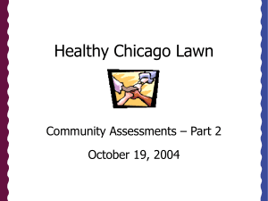 Healthy Chicago Lawn Community Assessments – Part 2 October 19, 2004