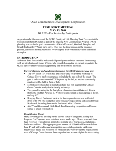 Quad Communities Development Corporation DRAFT—For Review by Participants  TASK FORCE MEETING