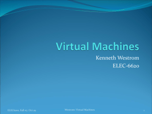 Kenneth Westrom ELEC-6620 Westrom: Virtual Machines ELEC6200, Fall 07, Oct 29