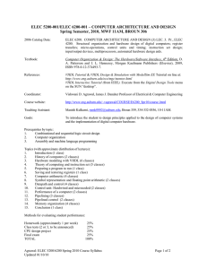 ELEC 5200-001/ELEC 6200-001 – COMPUTER ARCHITECTURE AND DESIGN