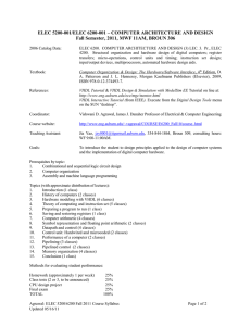 ELEC 5200-001/ELEC 6200-001 – COMPUTER ARCHITECTURE AND DESIGN