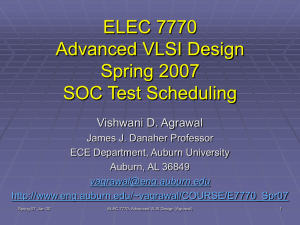 ELEC 7770 Advanced VLSI Design Spring 2007 SOC Test Scheduling