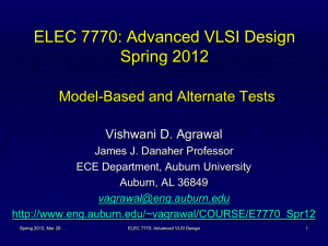 ELEC 7770: Advanced VLSI Design Spring 2012 Model-Based and Alternate Tests