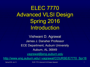 ELEC 7770 Advanced VLSI Design Spring 2016 Introduction
