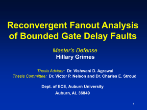 Reconvergent Fanout Analysis of Bounded Gate Delay Faults Master’s Defense Hillary Grimes