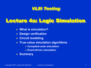Lecture 4a: Logic Simulation VLSI Testing What is simulation? Design verification