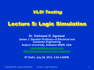 Lecture 5: Logic Simulation VLSI Testing Dr. Vishwani D. Agrawal