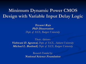 Minimum Dynamic Power CMOS Design with Variable Input Delay Logic Tezaswi Raja