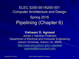 Pipelining (Chapter 6) ELEC 5200-001/6200-001 Computer Architecture and Design Spring 2016