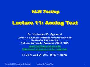 Lecture 11: Analog Test VLSI Testing Dr. Vishwani D. Agrawal