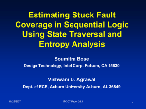 Estimating Stuck Fault Coverage in Sequential Logic Using State Traversal and Entropy Analysis