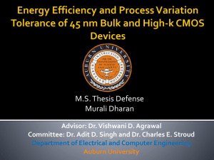 M.S. Thesis Defense Murali Dharan Advisor: Dr. Vishwani D. Agrawal