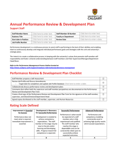 Annual Performance Review &amp; Development Plan Support Staff