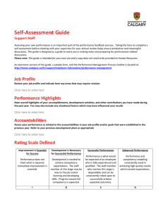 Self-Assessment Guide Support Staff