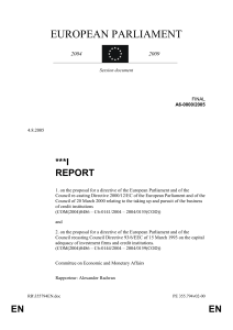 EUROPEAN PARLIAMENT ***I REPORT 2004
