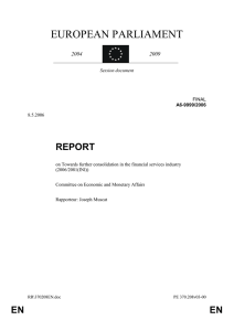 EUROPEAN PARLIAMENT REPORT 2004 2009
